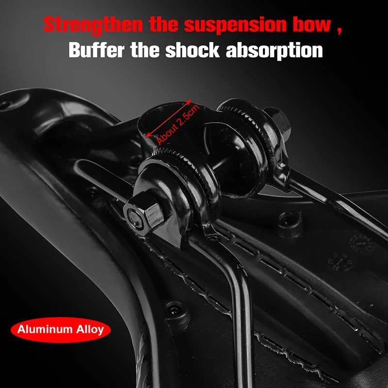 WEST BIKING PU leather Bicycle Saddle With Shockproof Rail Clamp Bike Seat Hollow None-Slip  Mountain Road Bicycle Saddle Seat