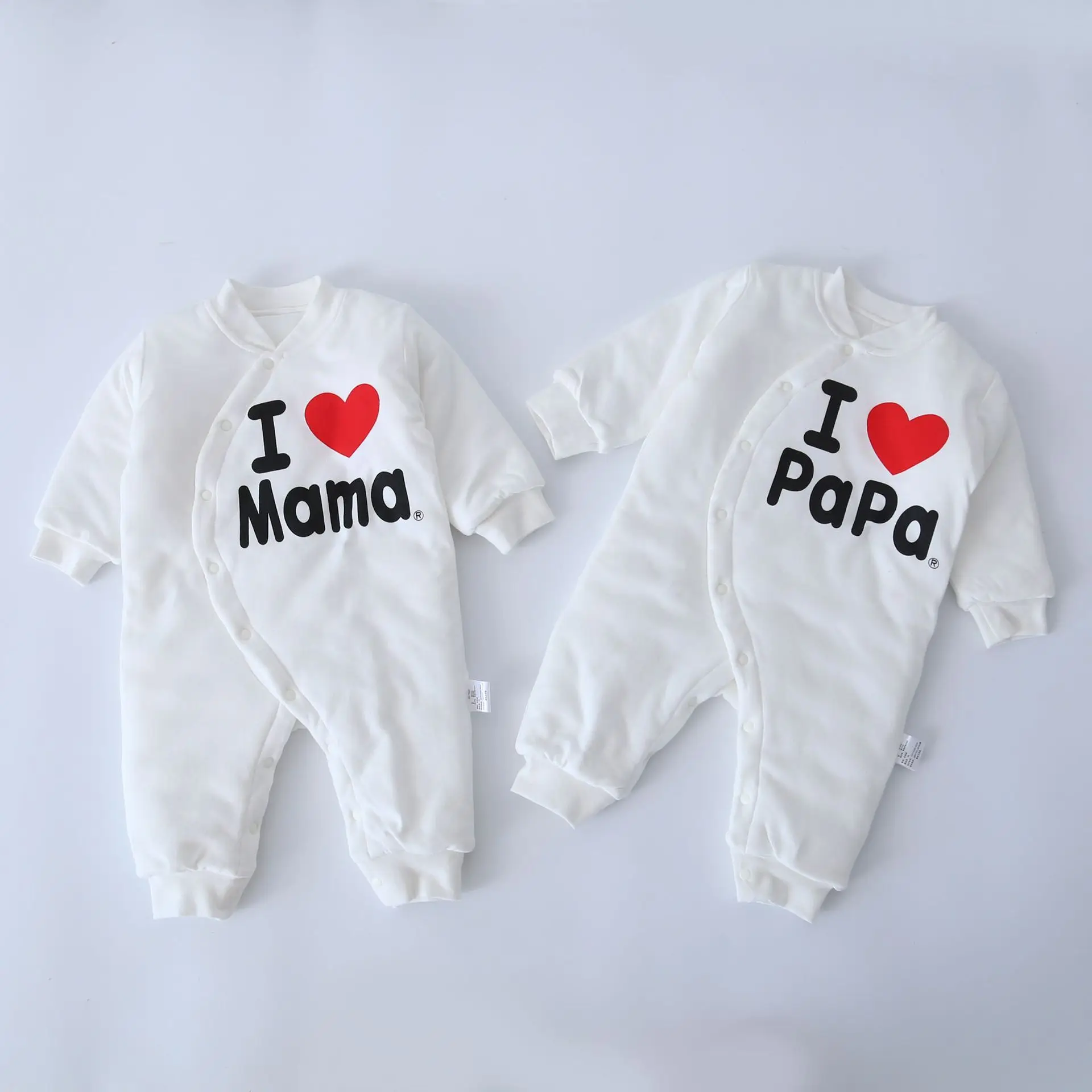 

I Love Mom And Dad New Style Infant Cotton-padded Jacket Back Angel Wings Infant Winter Thick Onesie Newborns