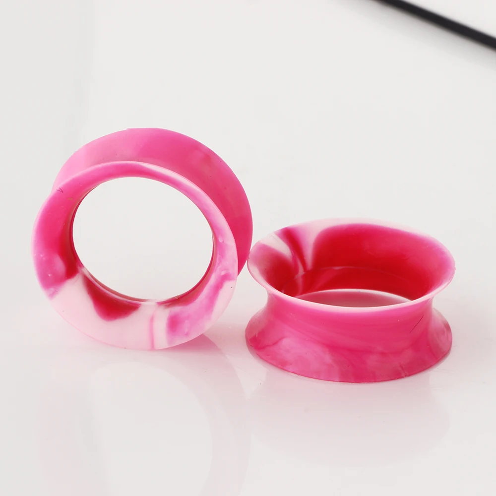 

JUNLOWPY, силиконовые серьги-растяжки для ушей, двойное расклешенное седло, полые серьги, пирсинг для тоннелей на теле 0, расширитель датчика 100/200 шт.