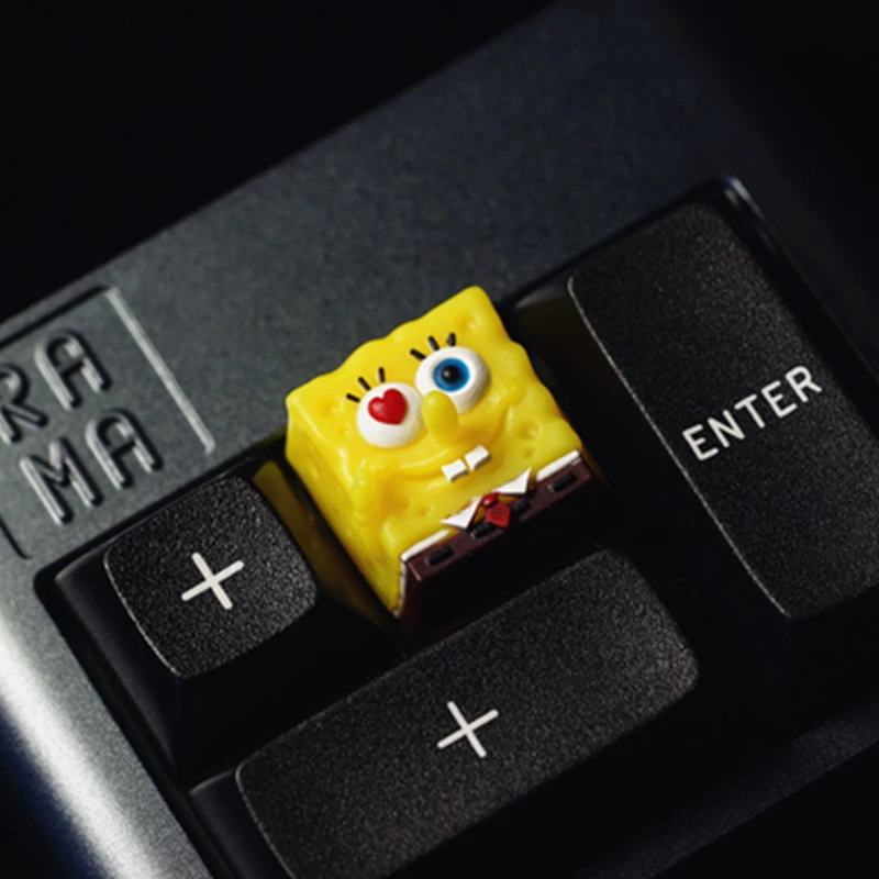 

SpongeBob Resin Keycap For Cherry Mx Switch Mechanical Gaming Keyboard Colorful ESC Key Cap DIY Keyboard Decoration Yellow Pink