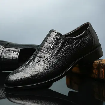 

wedding shoes slip on Pointed toe flat size Clearance sale Working Office shoes mens pu leather shoes business D12-18