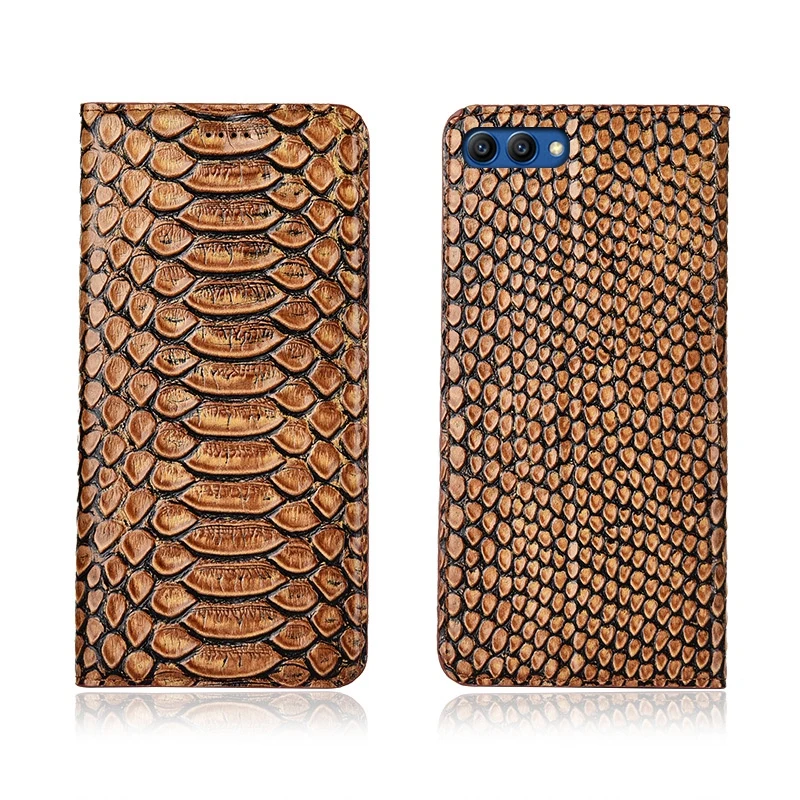Python pattern genuine leather flip cover card slot holder for Huawei Honor V10/Huawei V9 phone case funda coque | Мобильные