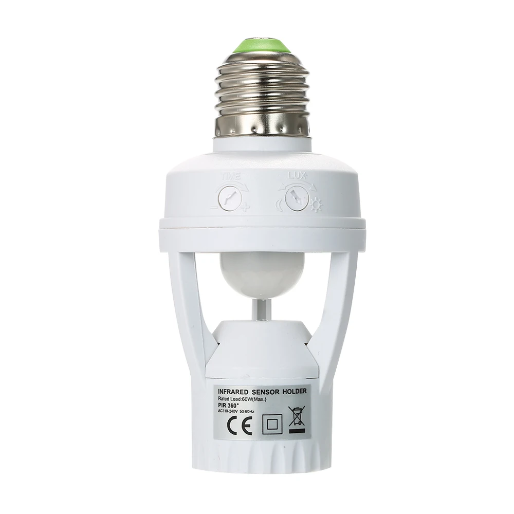 

AC110-220V PIR Induction Motion Sensor IR Human Infrared Detector E27 Plug Socket Switch Base Led Bulb Light Sensor Lamp Holder