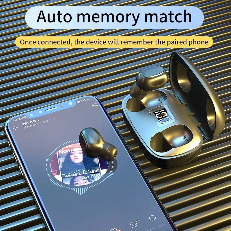 kowkaka TWS T10 Bluetooth Earphone Sport Headset Wireless Earbud Blutooth 5 0 IPX7 Waterproof with LED Display For IPhone Xiaomi