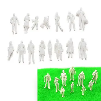 

100Pcs 1/25 to 1/200 Mini Scale White Model People Figure Mini Unpainted For Train Passengers DIY Toy