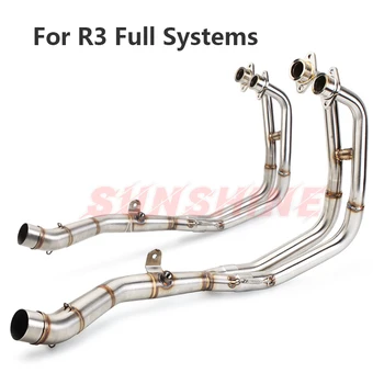 

Exhaust Motorcycle Full Systems Slip on Stainless Steel Pitbike Modified Exhaust Front Mid Pipe For YZF R3 R25 MT03 MT-03 YZF-R3