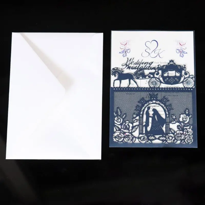  20 Pcs European Style Wedding Invitation Cards with Envelopes Kits Party Supply - 4.00049E+12