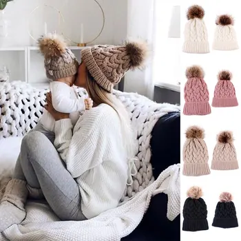 

2 Pcs Women Kids Knitting Hat Cap Crochet Warm Breathable for Winter Outdoor NYZ Shop