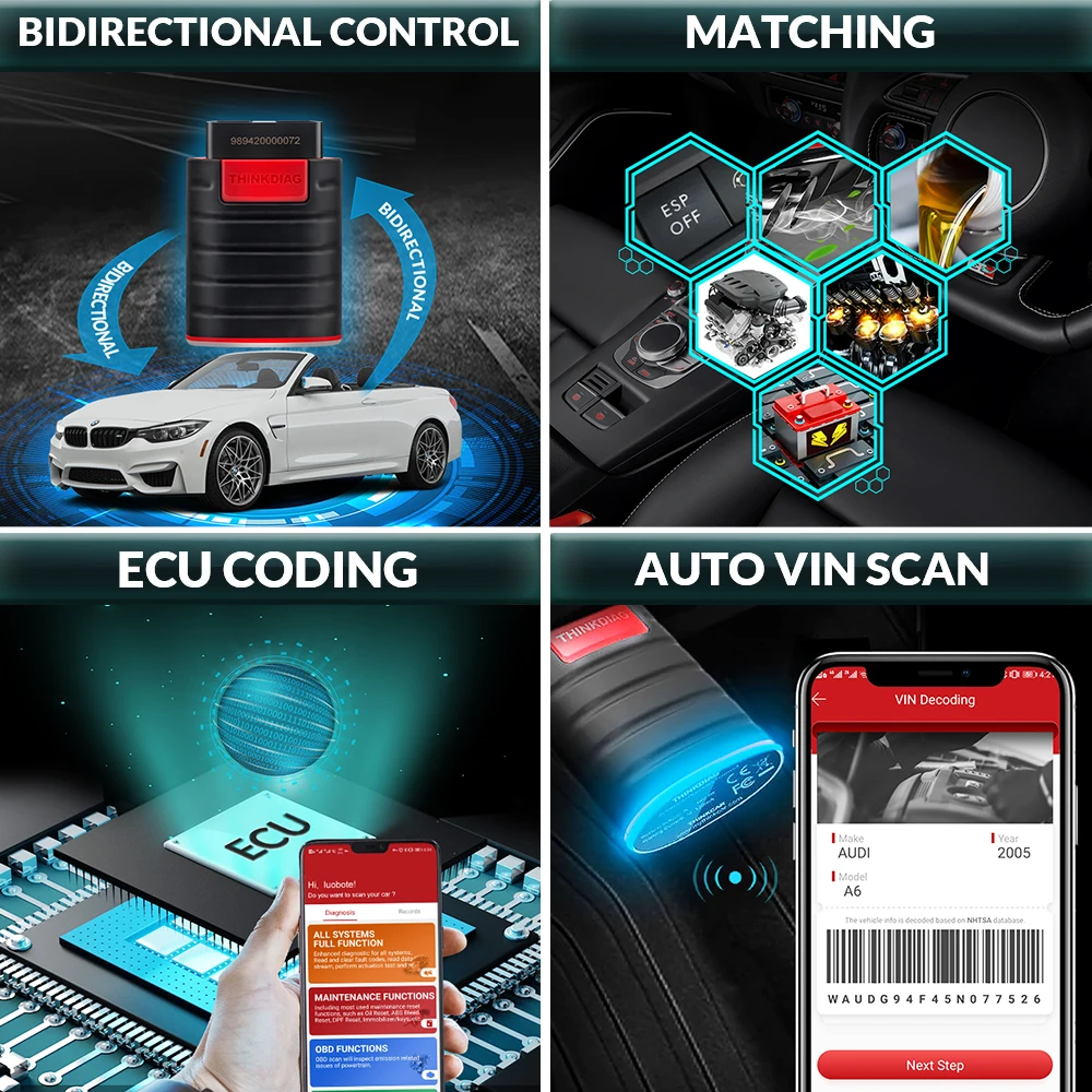 Диагностический сканер ThinkDiag obd2 все системы Bluetooth считыватель кодов Android IOS TPMS