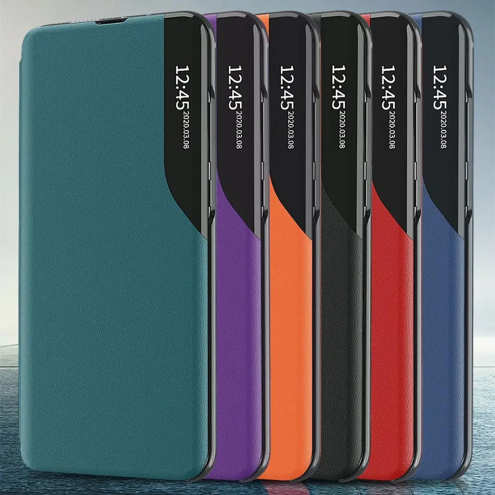 Умный кожаный чехол-книжка для телефона Samsung Galaxy S7 Edge Note 8 9 10 20 S8 S9 S10 S20 Plus Ultra Lite