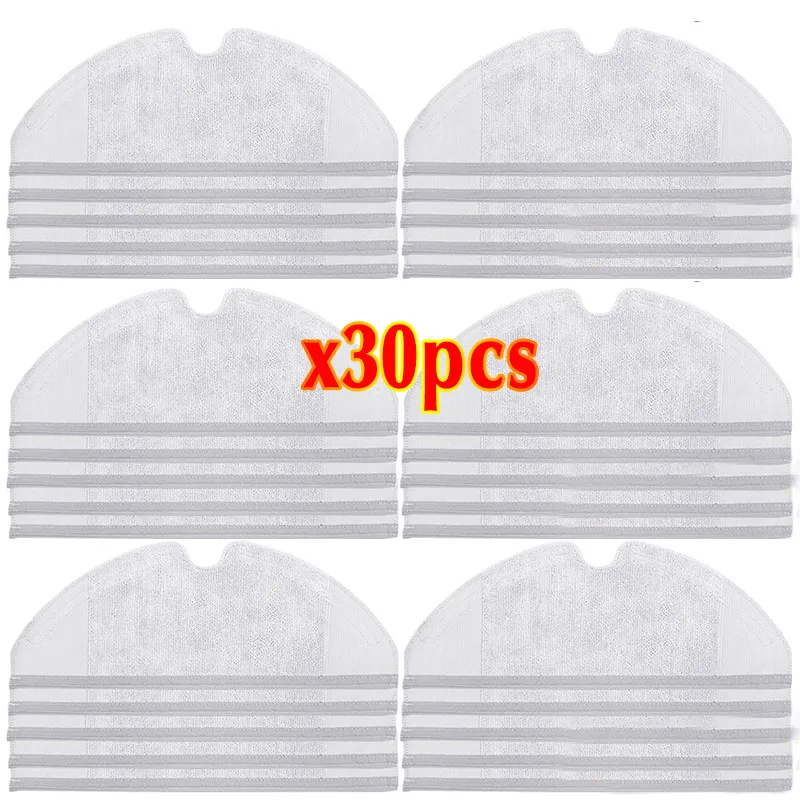 30pcs-lot Xiaomi Roborock Robot S50 S5 Запчасти для пылесоса комплекты МОП тряпки моющий фильтр боковая щетка рулон щетка резервуар для воды замена - Цвет: 30pcs-lot