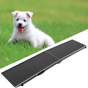 

Practical Dog Pet Ramp Aluminium Folding Lightweight Strong And Durable For Your Pets With A Solid Grip And Clasp