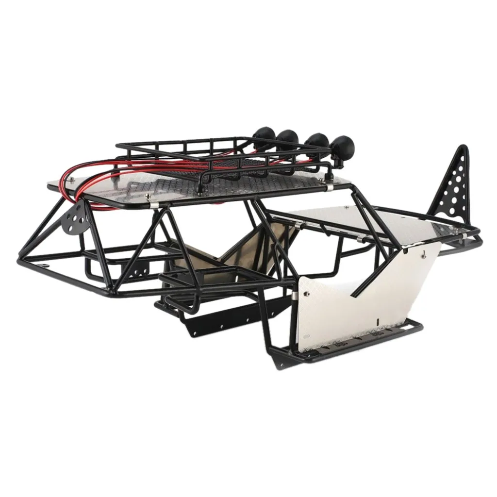Рама для рулонной клетки шасси с рейкой и листами для 1/10 Axial Wraith AX90018 90020 RC грузовик черный, 440 мм