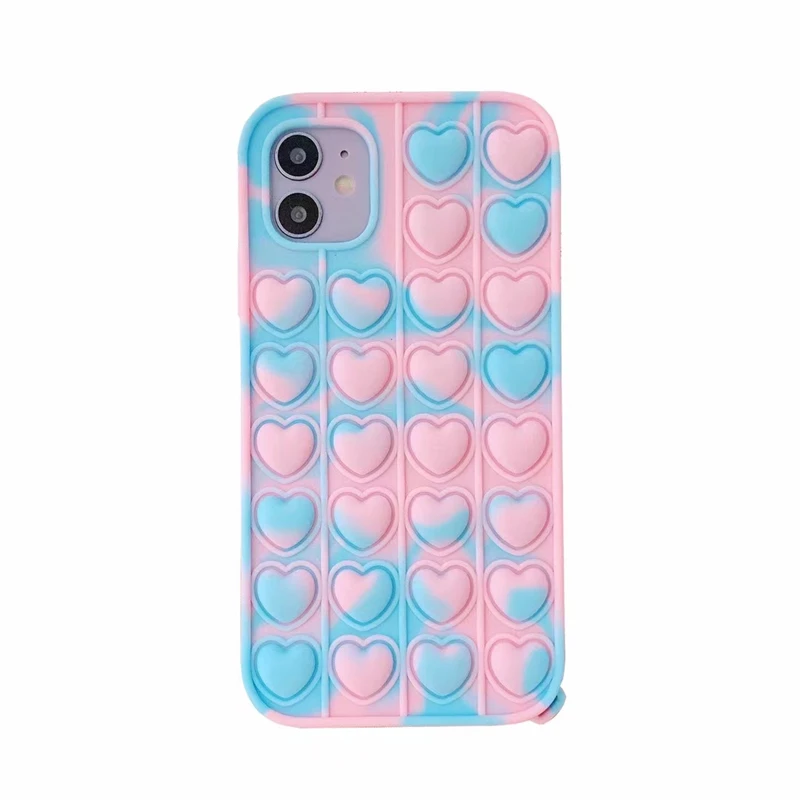 silicone cover with s pen Pop Bubble Fidget Toys Case For Samsung Galaxy S21 S20 FE S10 S9 Plus Note 9 10 20 Ultra 5G Rainbow Beans Cartoon Unicorn Cover samsung flip phone cute Cases For Samsung