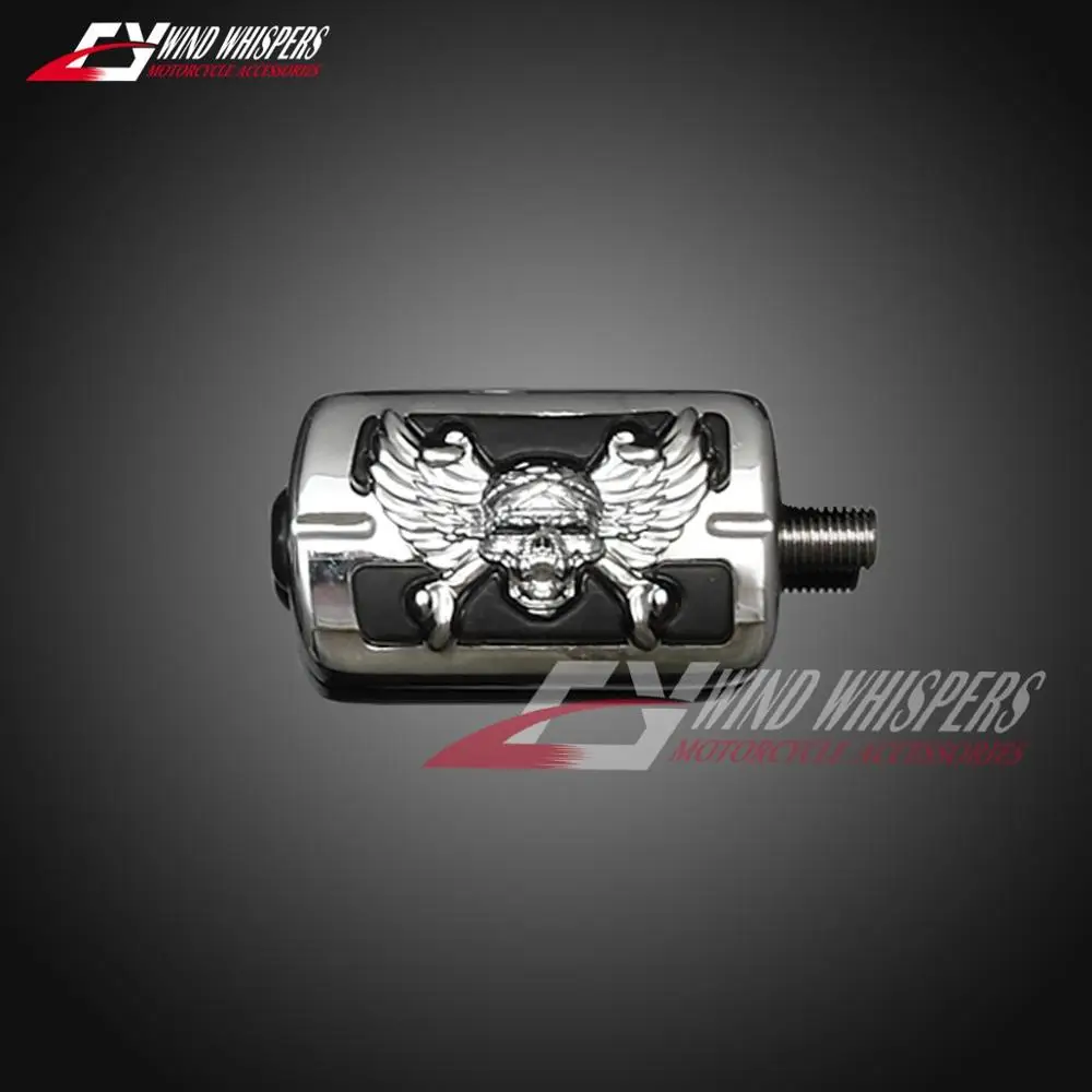 Shifter Peg chrome Череп крыло педаль тормоза накладка подставка для ног подножки переключатель колышек для Harley Sportster 883 1200 Softail Electra Glide Dyna Touring - Цвет: Shifter Peg chrome
