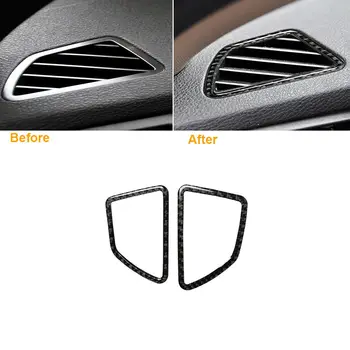 

2 Pcs Car Front Upper Air Vent Frame Sticker Trim Carbon Fiber Waterproof For BMW X5 E70 X6 E71 2008-2014 Left-Hand Drive