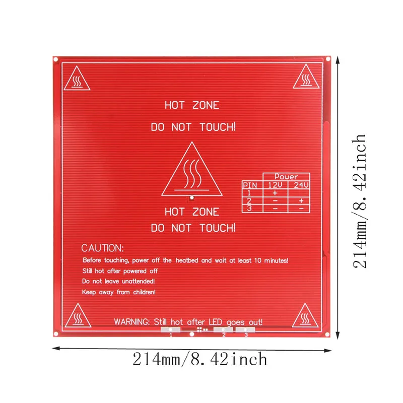 Запчасти для 3D-принтера pcb Heatbed MK2B Тепловая кровать 12/24 двойной мощности модуль горячей плиты 214x214 мм