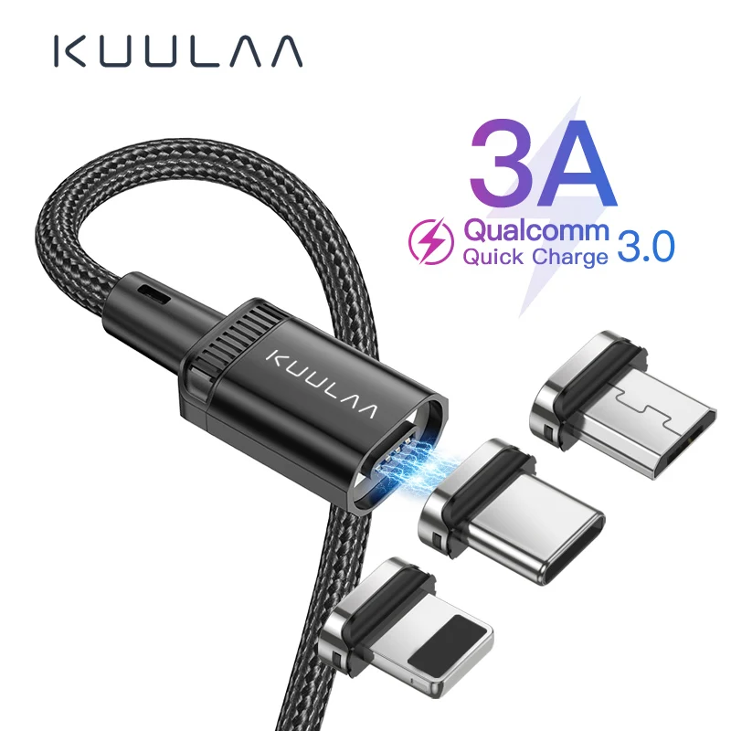 

KUULAA 3A USB Magnetic Cable Charging Micro Type c for Iphone 11 Pro Charger Charging Cable Wire Cord Mobile Phone Accessories