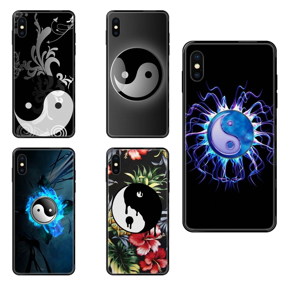 Гранж Инь Янь для iPhone 11 12 Pro Max Plus X XS XR 8 7 6S SE 5 5C 5S 2020 Черный Мягкий Топ популярный