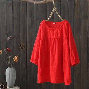 

2020 top traditional chinese clothes for women long sleeve plus shirt cotton linen vintage clothing top blouse for female hanfu