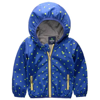 

High quality children baby spring and autumn hooded jacket 2-12T boy girl double rainproof windbreaker kids clothes