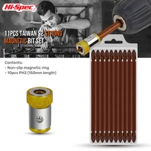

Hi-Spec Cross-head Strong Magnetic Bit Set Hex Shank Slotted Magnetic Ring Sleeve S2 Alloy Steel Electric Screw Driver Bits