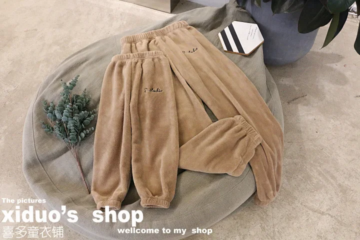 Spring New Products Girls South Korea Versitile Fashion Household Warm Pants Lazy Berber Fleece Casual Household Pants