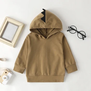 

Newborn Boys Hoodies Outerwear Cartoon dinosaur hooded fleece Cotton Casual Children's Clothes