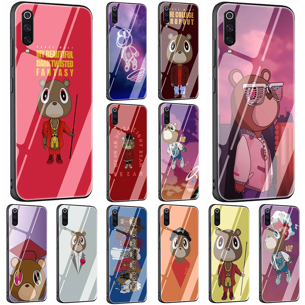 EWAU Kanye West Graduation Bear чехол из закаленного стекла для телефона для Xiaomi mi A1 A2 8 9 Red mi 4X 6A Note 5 6 7 Pro Pocophone F1