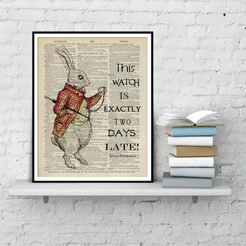 

Alice In Wonderland This Watch Is Exactly Two Days Late Dictionary Art Posters And Prints Wall Art Canvas Painting