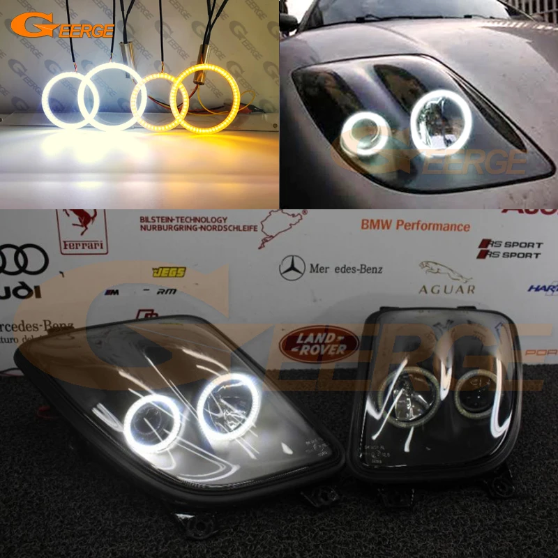 

For Fiat Coupe 1993-2000 Excellent Ultra bright Dual Color Switchback led angel eyes drl halo ring turn signal light