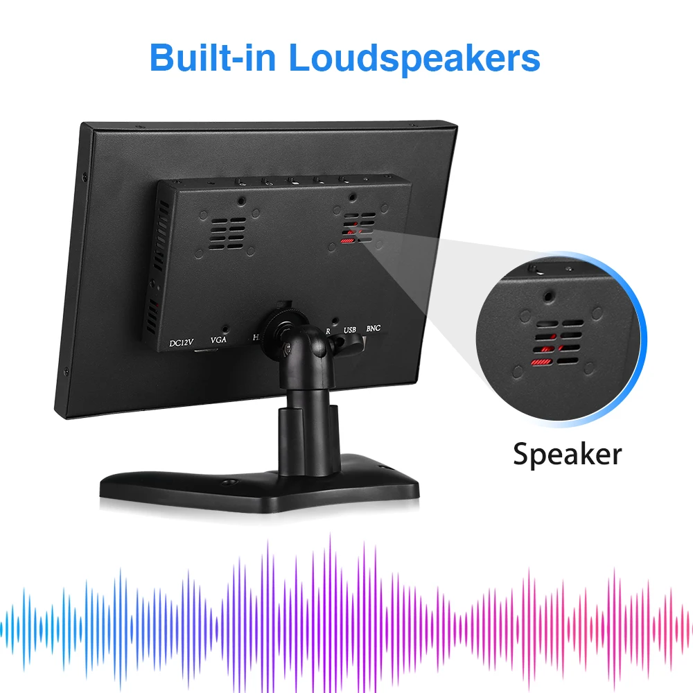 EYOYO EM10X IPS 1920X1200 Portable HDMI BNC CCTV Monitor with VGA USB Input Built-in Speaker for FPV Video Display DVD PC Laptop