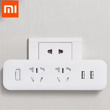 Xiaomi Mijia Преобразователь мощности портативный адаптер пробки для домашнего офиса 5 в 2.1A 2 розетки 2 USB быстрая зарядка H20