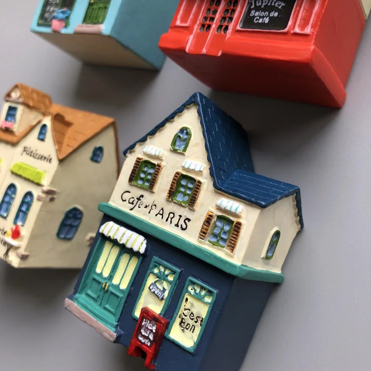 3d stereo mini view house building simulation european fridge magnet Furnishing artical decoration DIY accessory resion