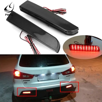 

PMFC LED Tail Brake Light Bumper Reflector Smoked Lens For Mitsubishi Lancer EVO 2008-2014 Evolution X CZ4A Outlander Sport RVR