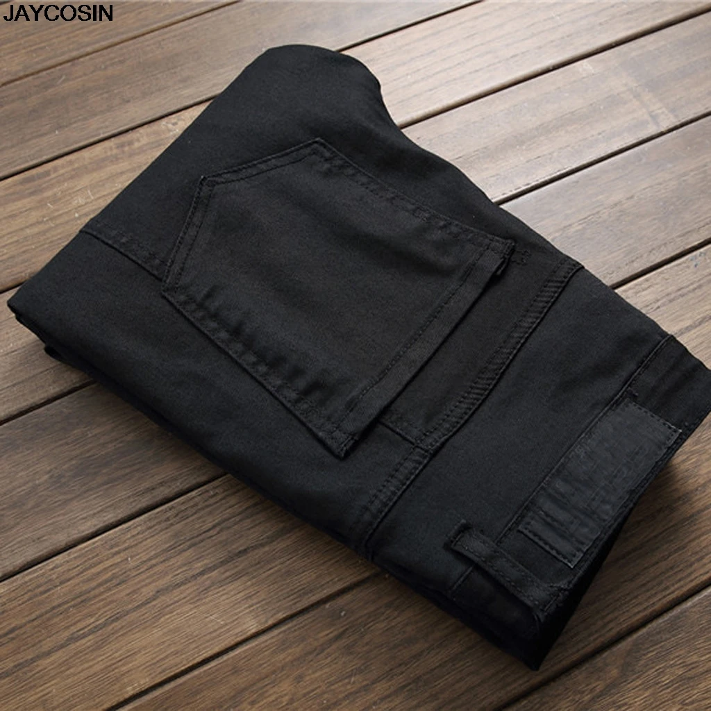 KLV Men Cool Designer Brand Jeans Skinny Ripped Hole Slim Fit Hip Hop Pants Jeans Trousers Sweatpants Streetwear hot 9729