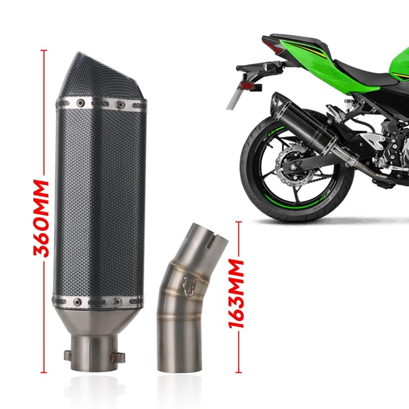 Выхлопная система для мотоцикла, глушитель для Kawasaki Ninja 400 Ninja Z400, средняя труба с выхлопной трубой