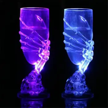 

Halloween Glowing Wine Cup LED Scary Ghost Claw Cup Goblet Bright Wine Glass Glow Drinkware Party Festival KTV Dress Up Props