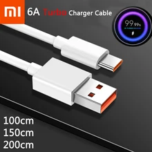 Original xiaomi 6a turbo carregador cabo de carregamento flash tipo c linha para mi 11 10t pro 5g 9 poco m3 x3 nfc redmi nota 10 k40 pro