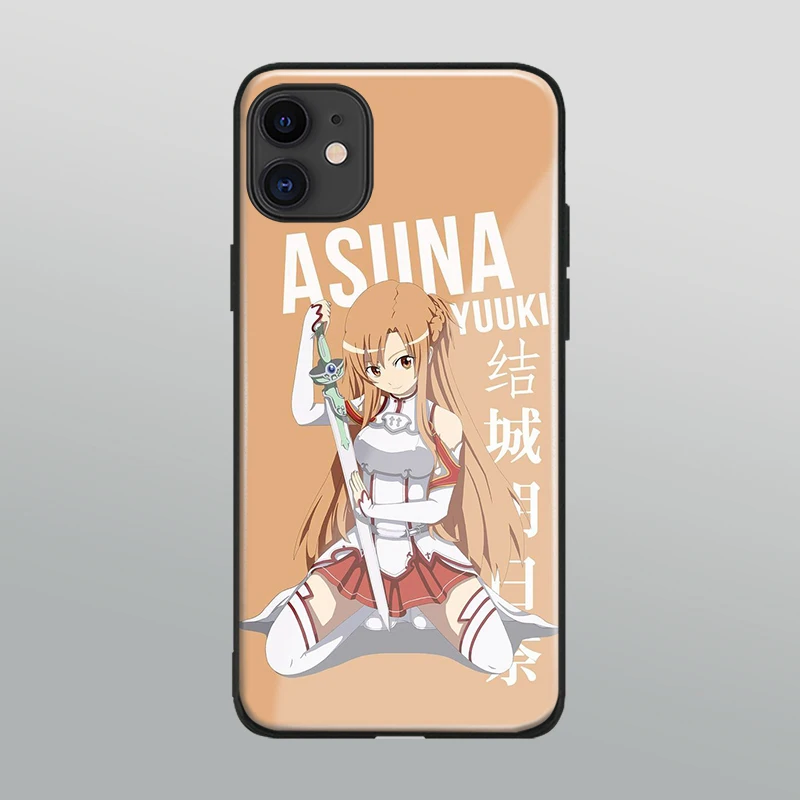 Чехол для телефона Yuuki Asuna с изображением меча онлайн стеклянный чехол iPhone 6 6s 7 8 x xr