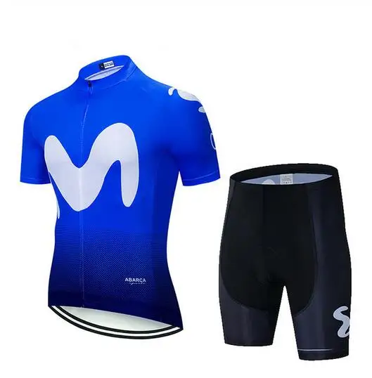 Команда movistar Fietsen Kleding Bike jersey Ropa Snel Droog Heren Fiets zomer pro Wielertruien 9D гелевые шорты