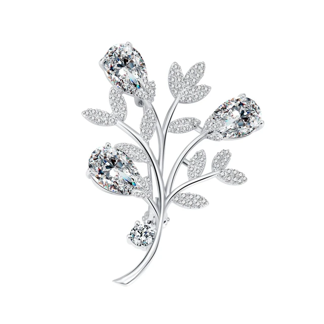 Diamond Flower S925 Silver Brooches for Women Bohemia Anniversary Fine  Diamond Jewelry Christmas Luxury Flower Brooch Pins - AliExpress