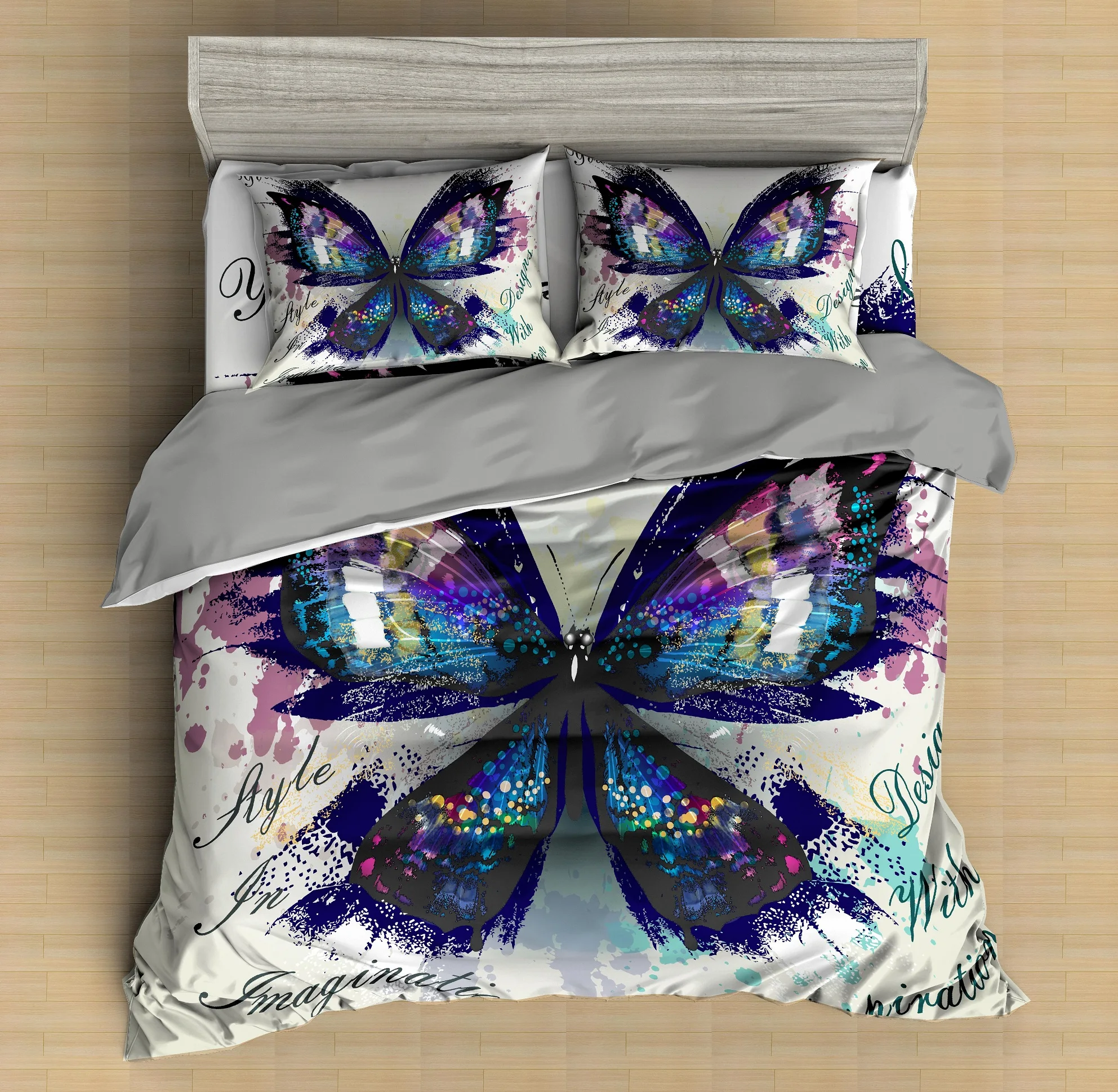 3D набор постельного белья с рисунком бабочек Роскошная бабочка наволочка пододеяльник набор 3/4 шт. Постельное белье двуспальное одеяло крышки