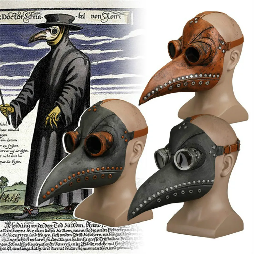 

Adult Men Women Bird's Beak Mask Plague Doctor Halloween Party Event Ball Steampunk Latex Mask Cosplay Props