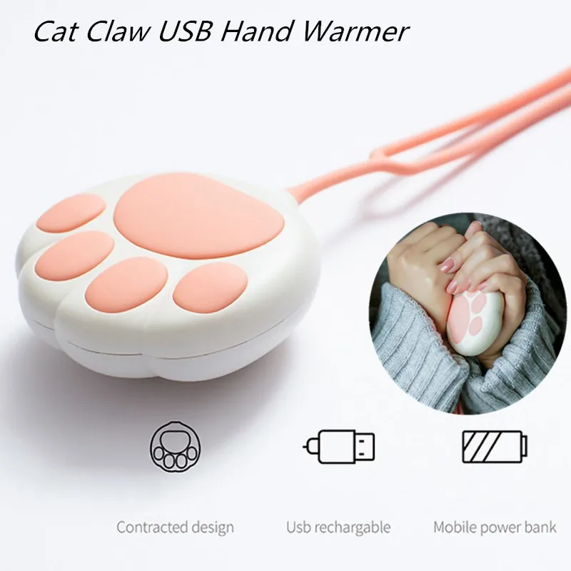 

Portable Mini Hand Warmer Cat paw Cute Handwarmer Winter Heater USB Mobile Power Charging Handy Warming Warm Baby Heater