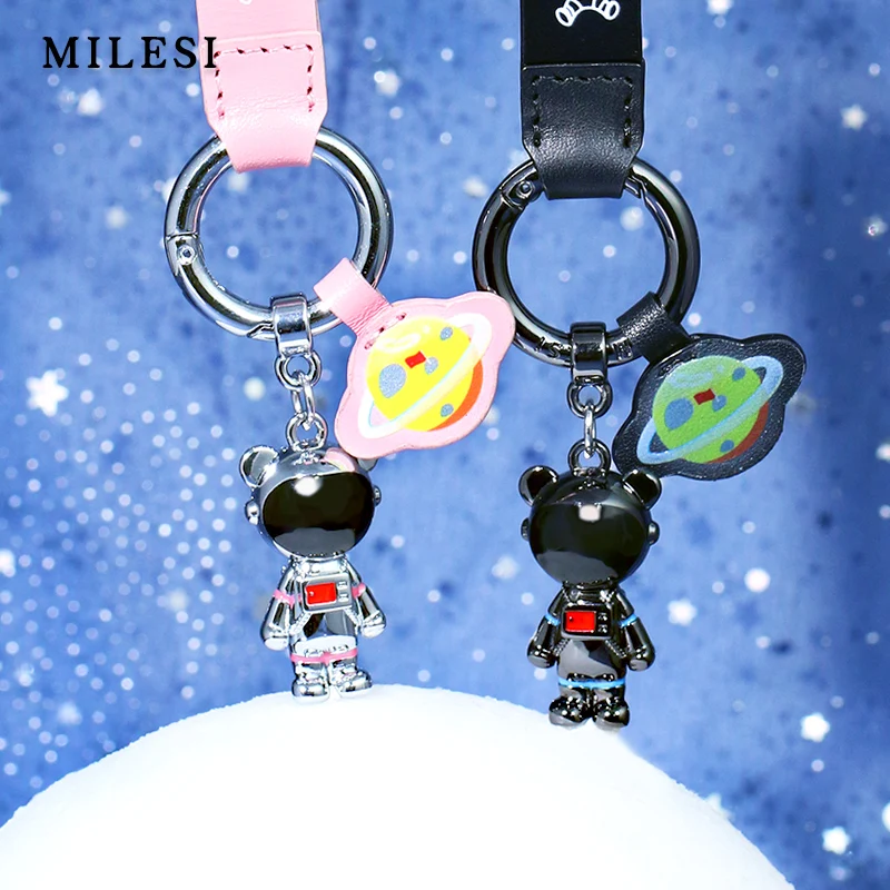 MILESI Fashion Style Monkey Mascot Couples Keychains Gift for Birthday/Christmas Present Black