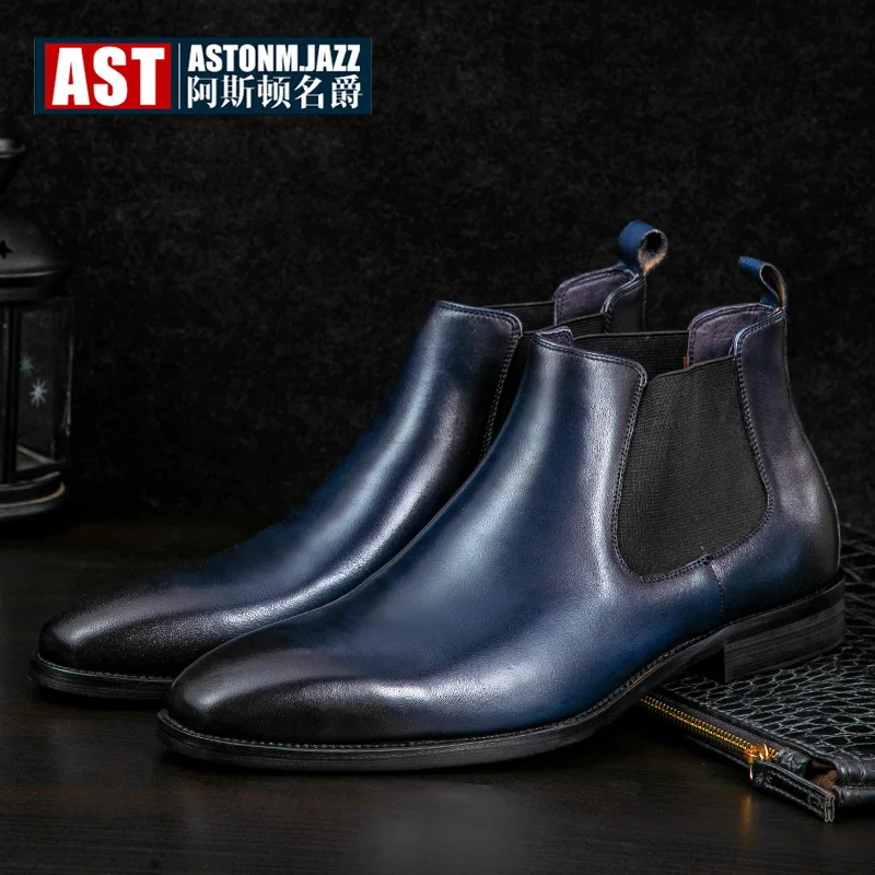

Men Shoes Leather Boots MEN'S BOOTS Spring New Style Retro Europe And America Large Size Short Boots Outdoor Chelsea Boots
