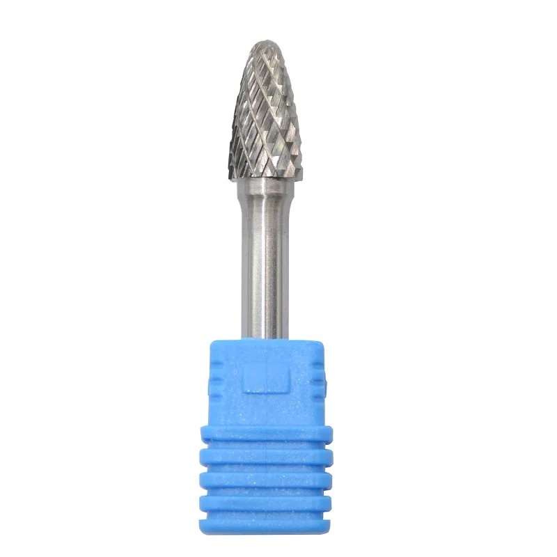 

SF-3 Tungsten Carbide Burr Rotary File Tree Shape Radius End Shape Double Cut for Die Grinder Drill Bits 1/4'' Inch Diameter of