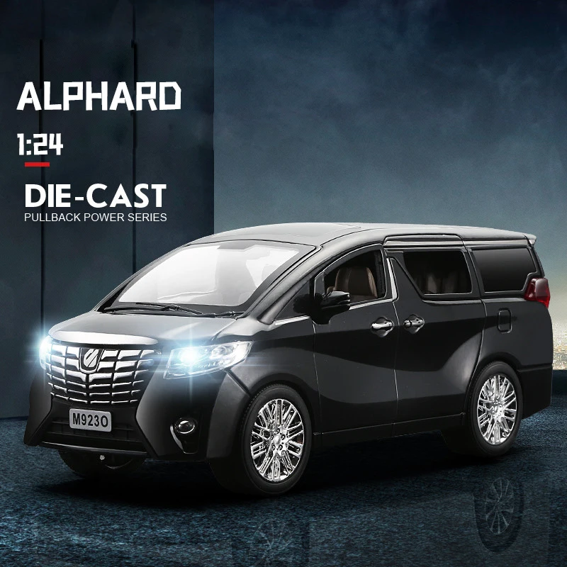 Новинка 1:24 1:32 Toyota Alphard Роскошная бизнес-модель автомобиля из сплава с откидной спинкой литые игрушечные транспортные средства 6 дверей можно открыть
