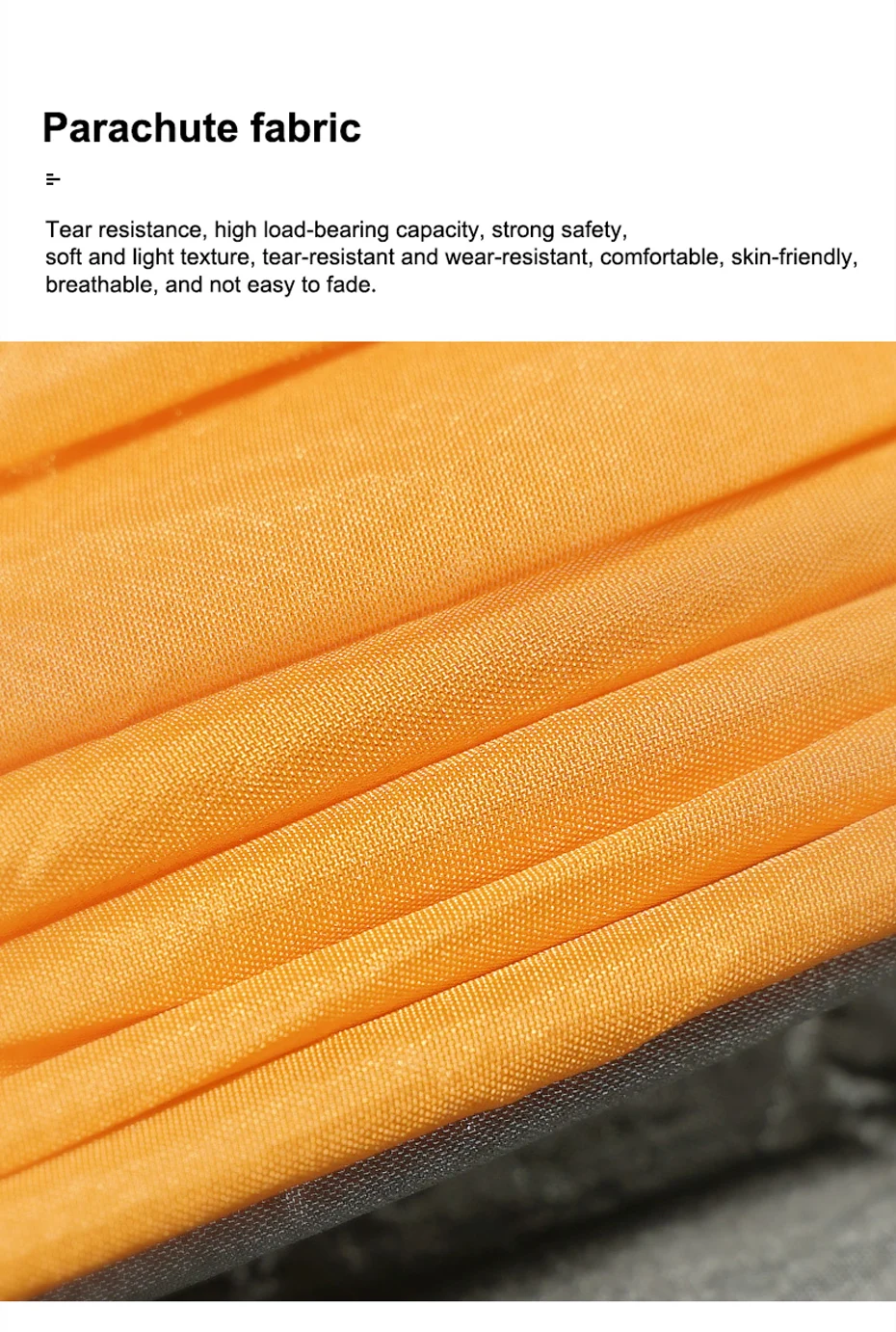 Tear-resistant Parachute Ccloth Hammock Wrinkled Nylon Outdoor Swing Household Double Anti-rollover Camping Spring Outing Safety